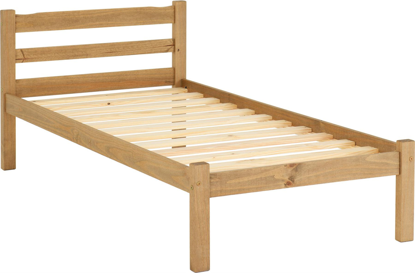 PANAMA WOODEN BED - 3FT SINGLE - NATURAL WAX