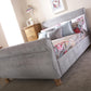 CHICAGO CHENILLE FABRIC SLEIGH BED - 4FT6" DOUBLE - SILVER