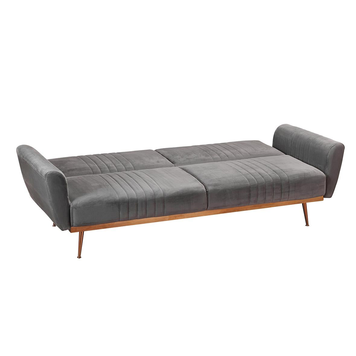 NICO VELVET SOFA BED - GREY