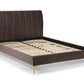 DECO VELVET BED - 4FT6" DOUBLE - TRUFFLE VELVET/BRUSHED GOLD