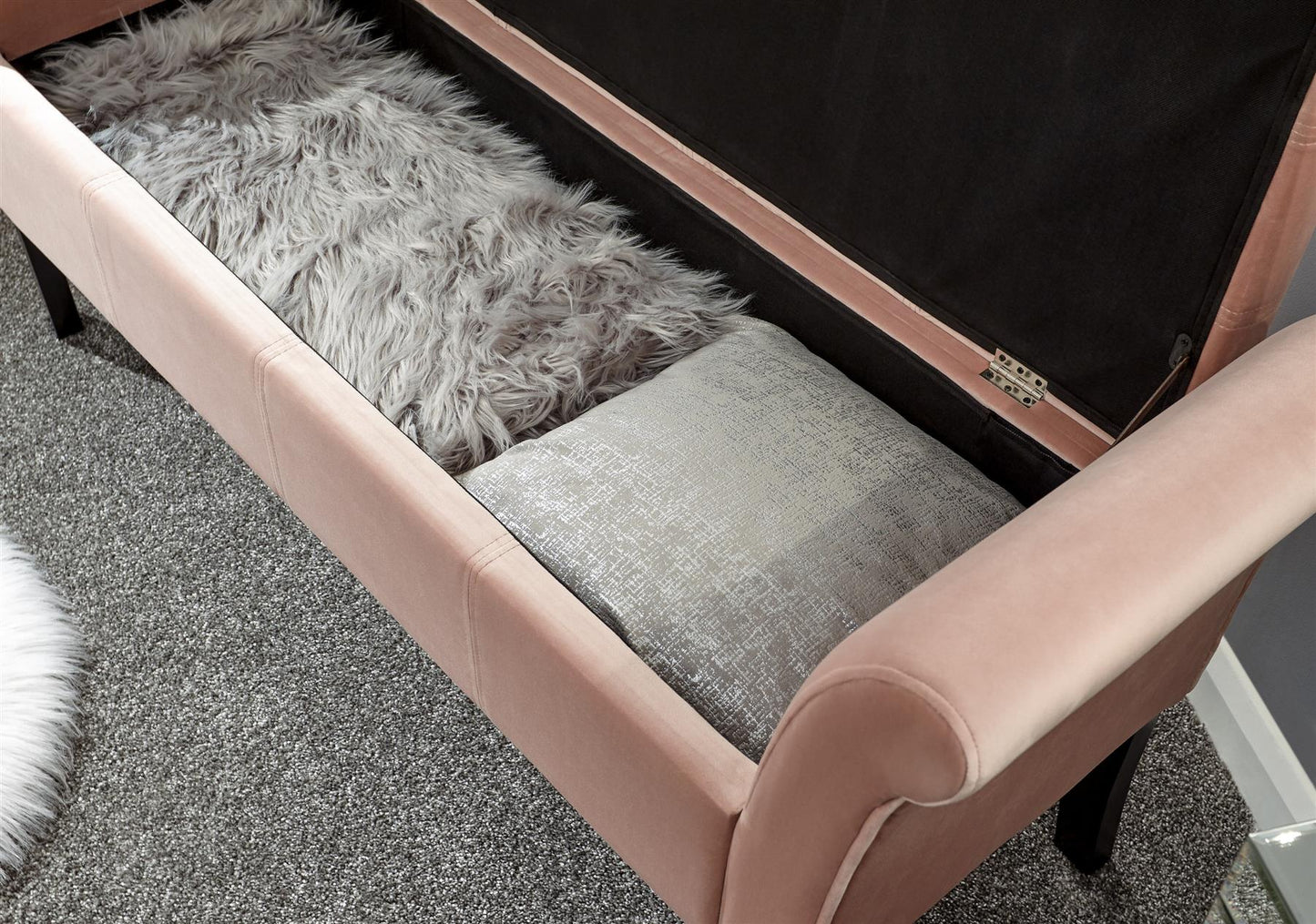 OSBOURNE STORAGE WINDOW SEAT - BLUSH PINK