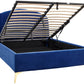 PETTINE VELVET END LIFT OTTOMAN BED - 5FT KING SIZE - ROYAL BLUE