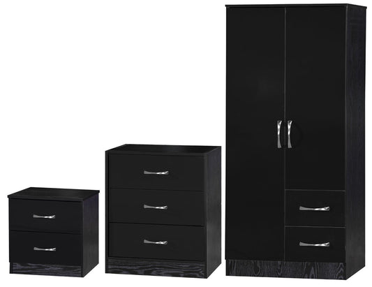 MARINA 3 PIECE BEDROOM SET - BLACK