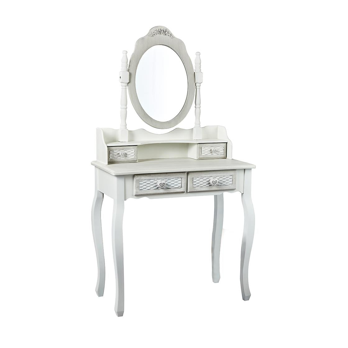 BRITTANY DRESSING TABLE MIRROR - WHITE/GREY