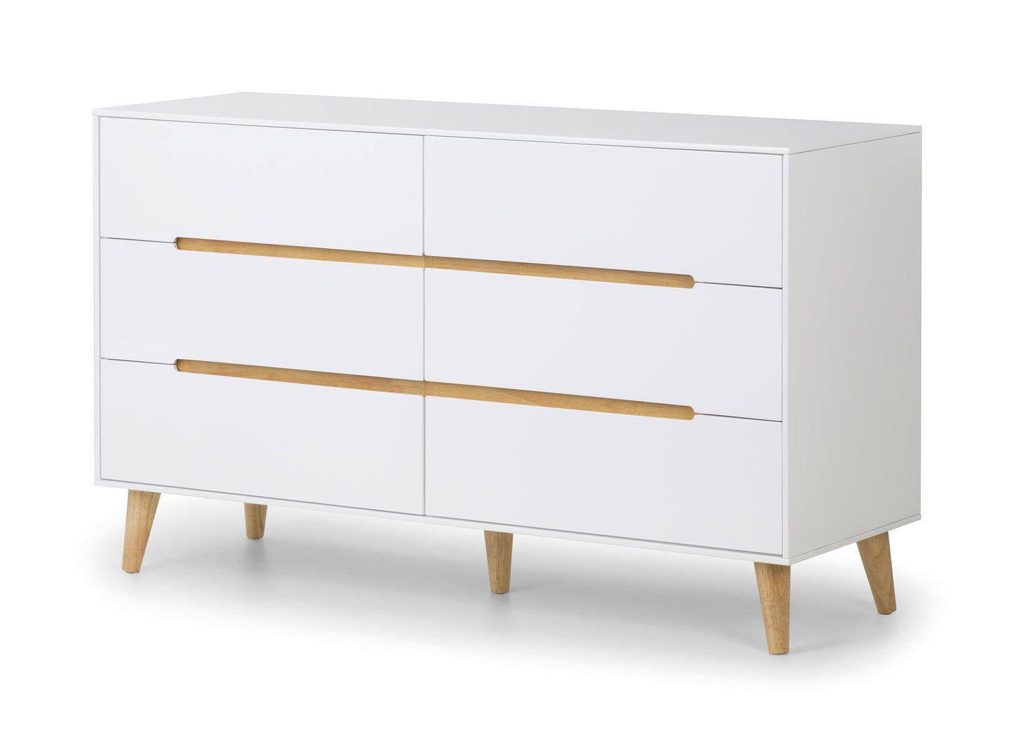 ALICIA 6 DRAWER WIDE CHEST - WHITE