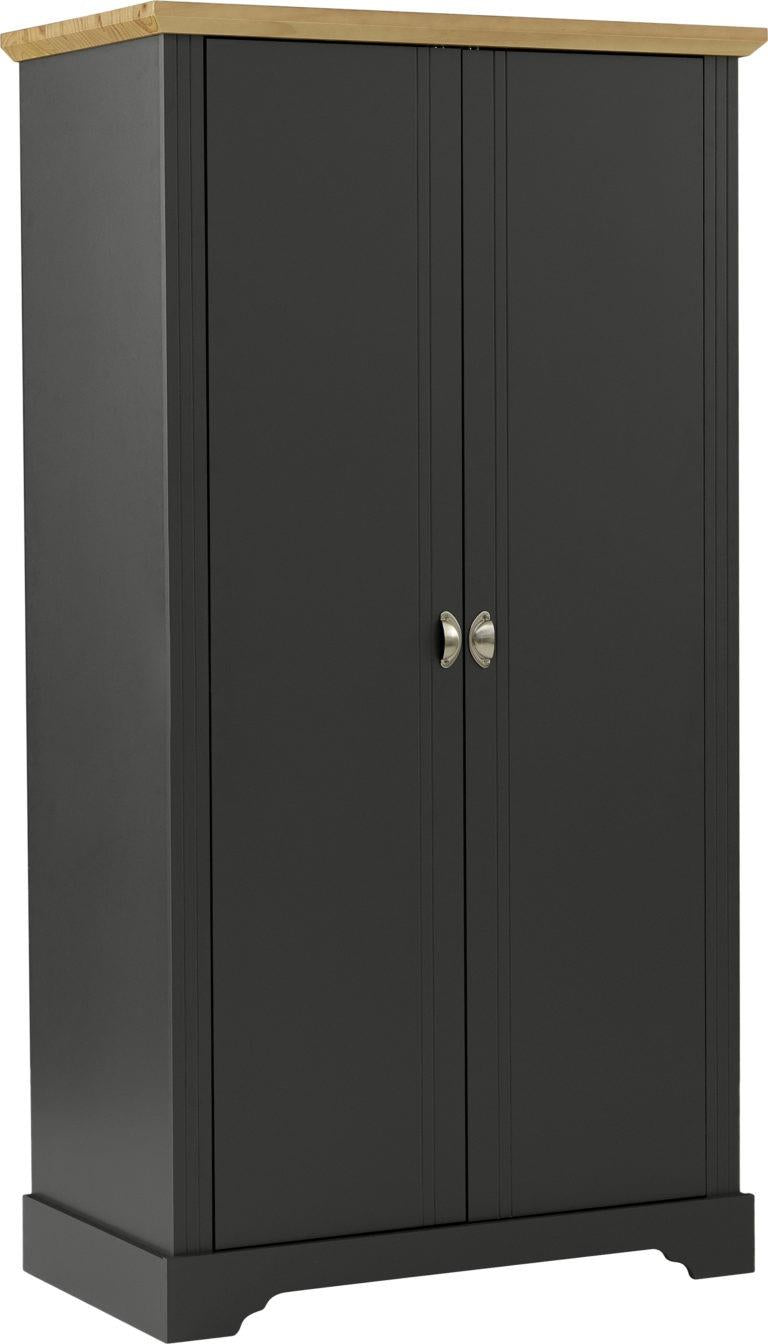 TOLEDO 2 DOOR WARDROBE - GREY/LIGHT OAK