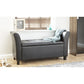 VERONA LEATHER STORAGE WINDOW SEAT - BLACK