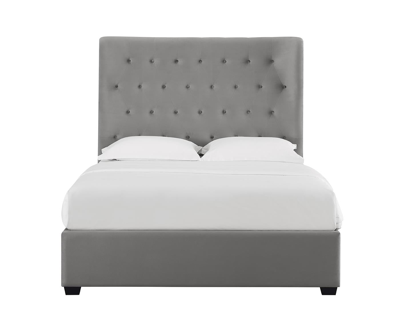 BELGRAVIA FABRIC END LIFT OTTOMAN BED - 6FT SUPER KING SIZE - GREY