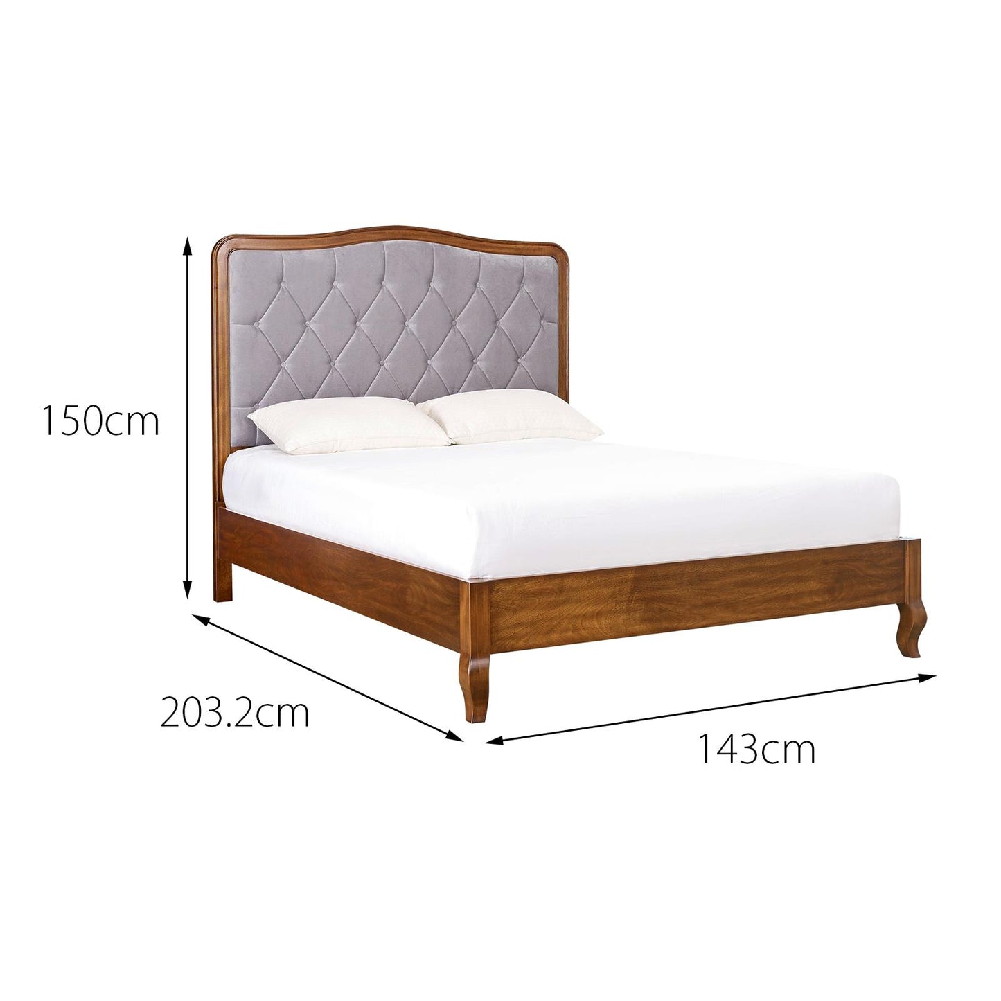 AUDREY FAUX SUEDE BED - 4FT6 DOUBLE - RED CHESTNUT