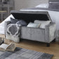 VERONA CRUSHED VELVET OTTOMAN STORAGE BENCH - GREY