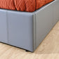 FAUX LEATHER END LIFT OTTOMAN BED - 3FT SINGLE - GREY