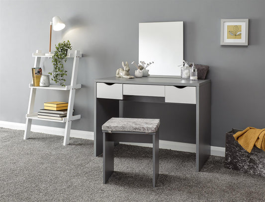 ELIZABETH DRESSING TABLE SET - GREY/WHITE