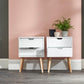 PAIR OF NYBORG 2-DRAWER BEDSIDE TABLES - WHITE