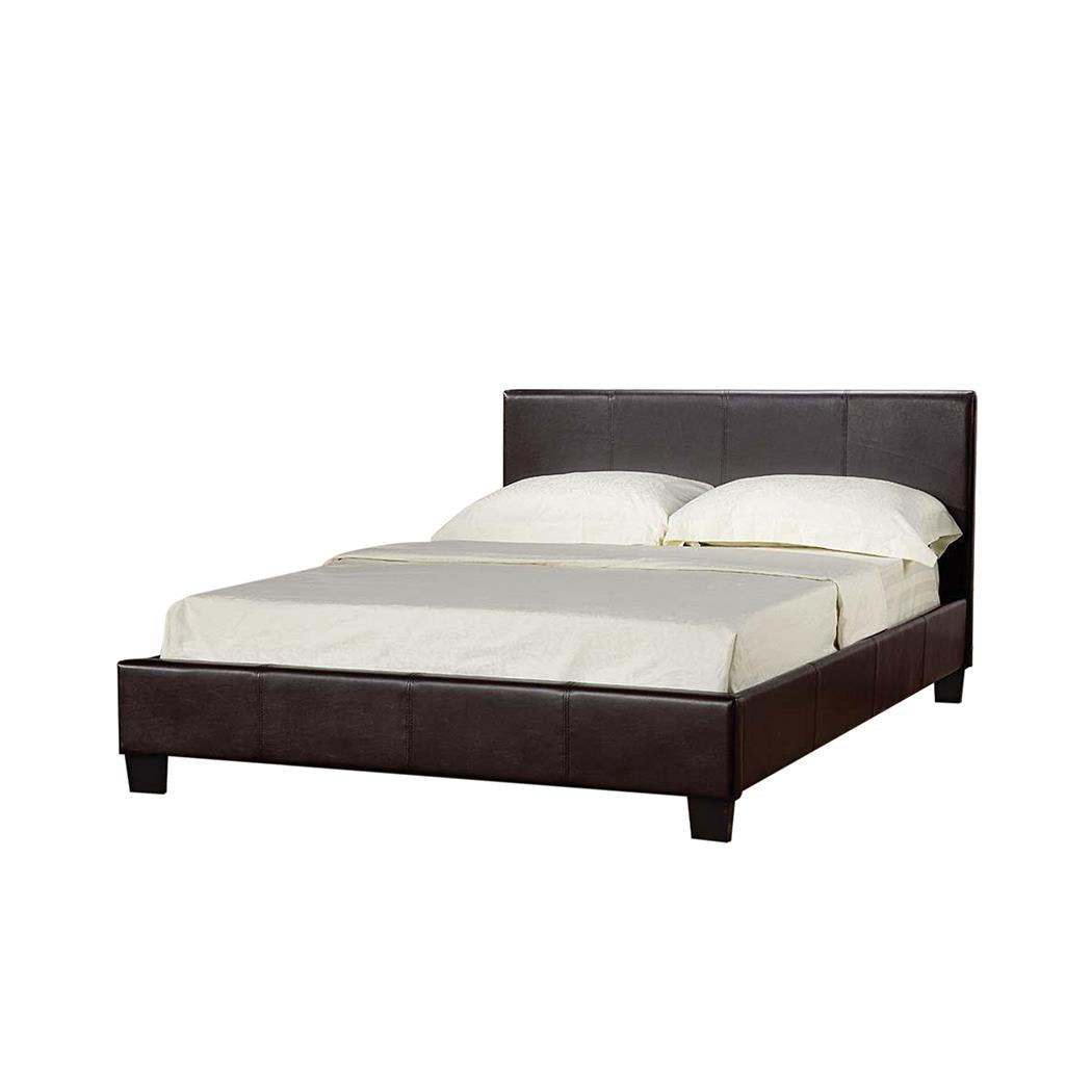 PRADO FAUX LEATHER BED - 5FT KING SIZE - BROWN