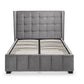 GATSBY VELVET BED - 4FT6" DOUBLE - LIGHT GREY