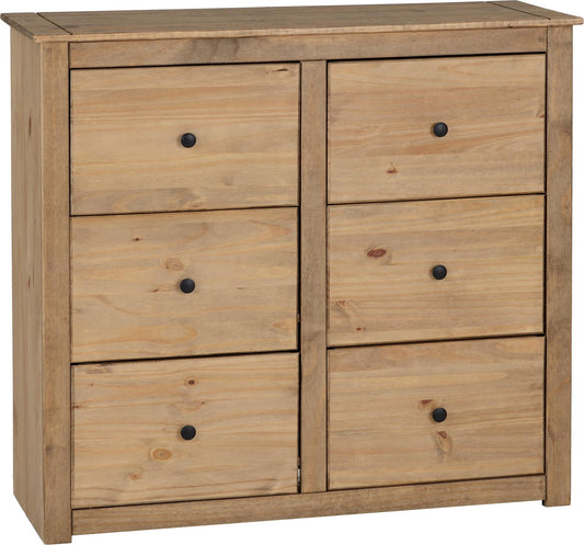 PANAMA 6 DRAWER CHEST - NATURAL WAX