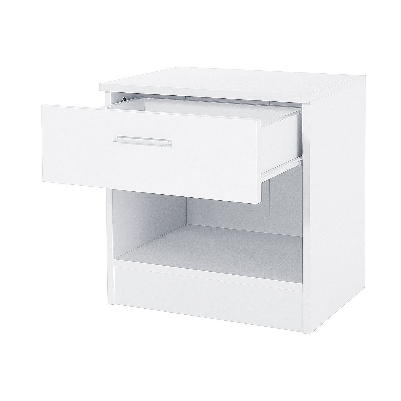 OTTAWA 1-DRAWER BEDSIDE TABLE - WHITE