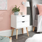 NYBORG 2-DRAWER BEDSIDE TABLE - WHITE