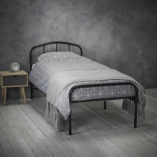 MILTON METAL BED - 3FT SINGLE - BLACK