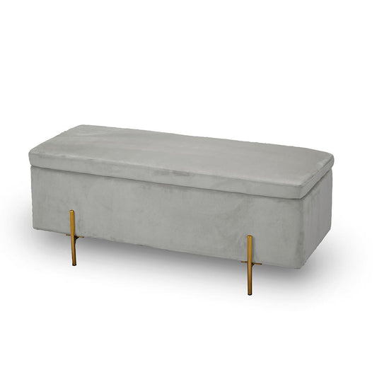 LOLA OTTOMAN STORAGE BENCH - GREY