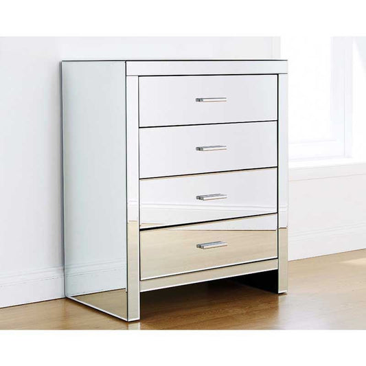 VENETIAN 4 DRAWER CHEST - MIRROR FINISH