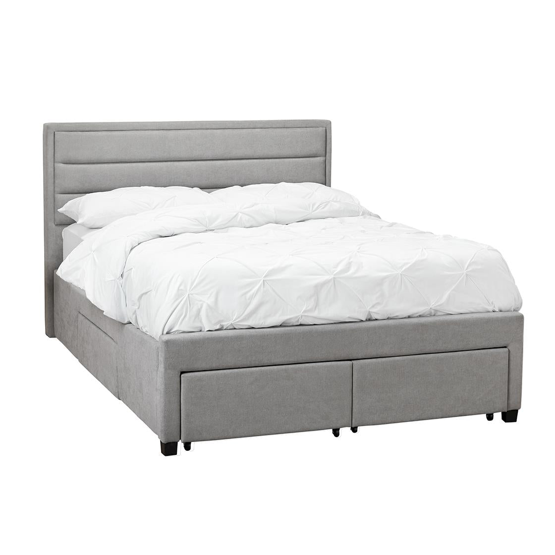 GREENWICH FABRIC 2-DRAWER BED - 4FT6 DOUBLE - GREY