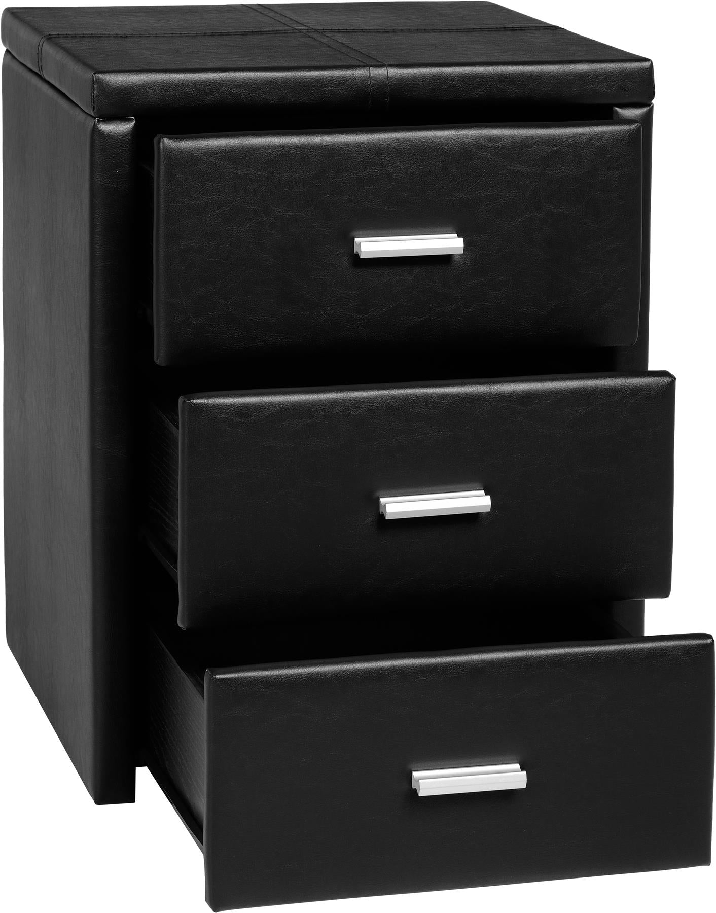 PRADO 3-DRAWER BEDSIDE TABLE - BLACK