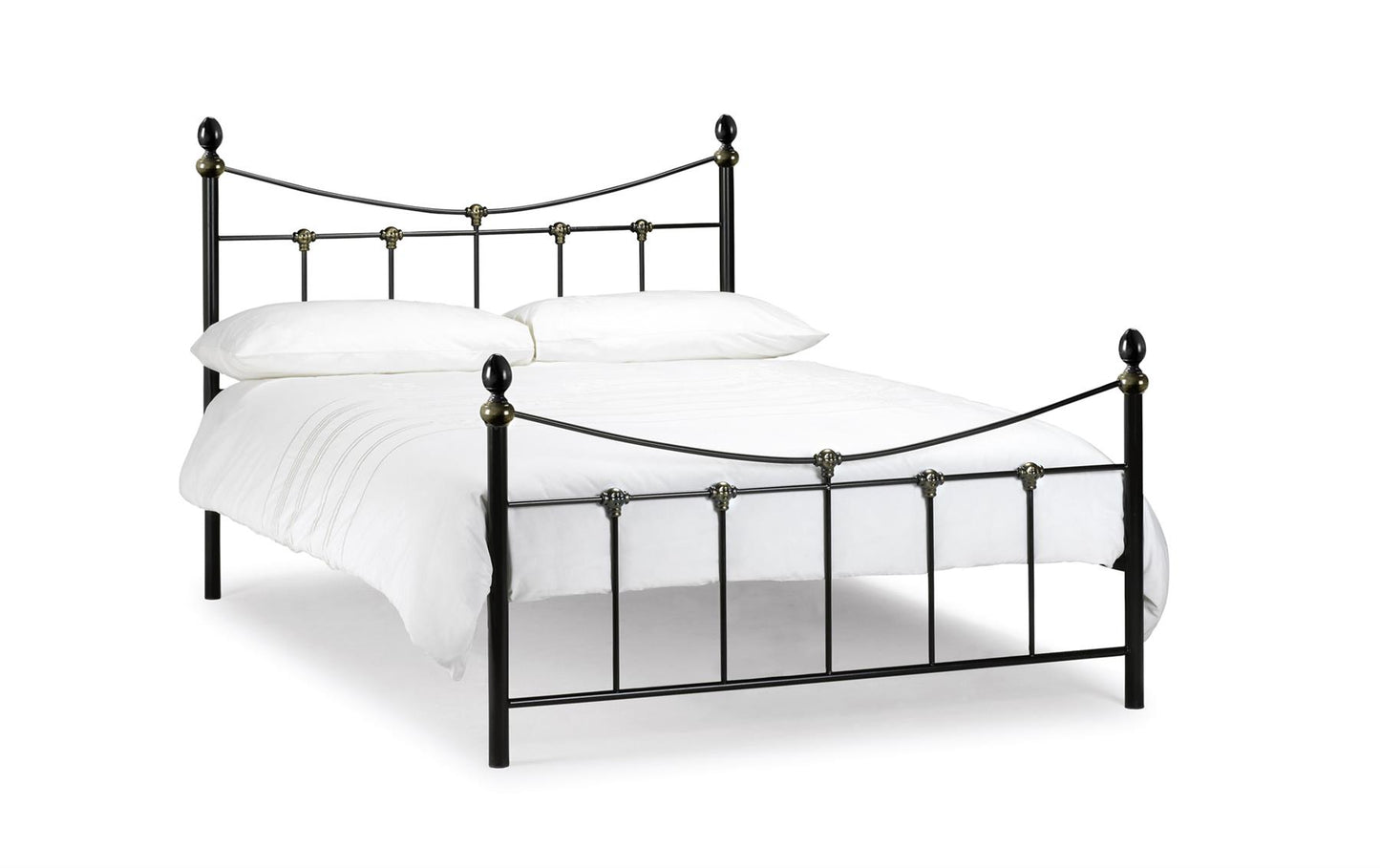 REBECCA METAL BED - 4FT6" DOUBLE - BLACK/GOLD