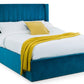 LANGHAM VELVET END LIFT OTTOMAN BED - 6FT SUPER KING SIZE - TEAL