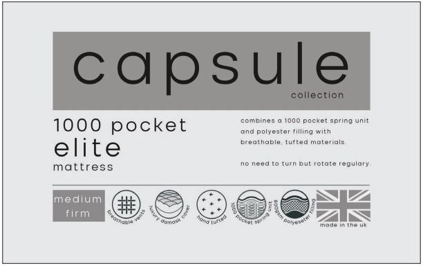 CAPSULE ELITE POCKET 1000 MATTRESS - 5FT KING SIZE