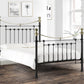 VICTORIA METAL BED - 4FT6" DOUBLE - SATIN BLACK & BRASS