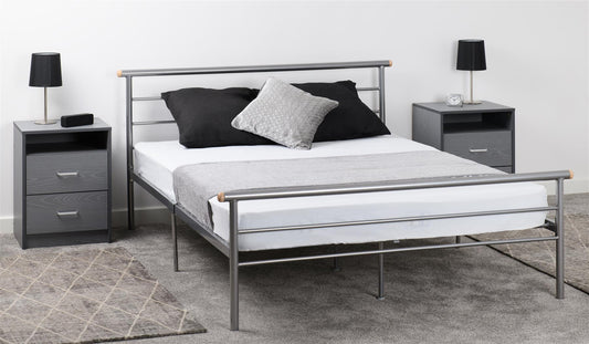 ORION METAL BED - 4FT6 DOUBLE - SILVER