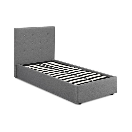 LUCCA FABRIC BED - 3FT SINGLE - GREY