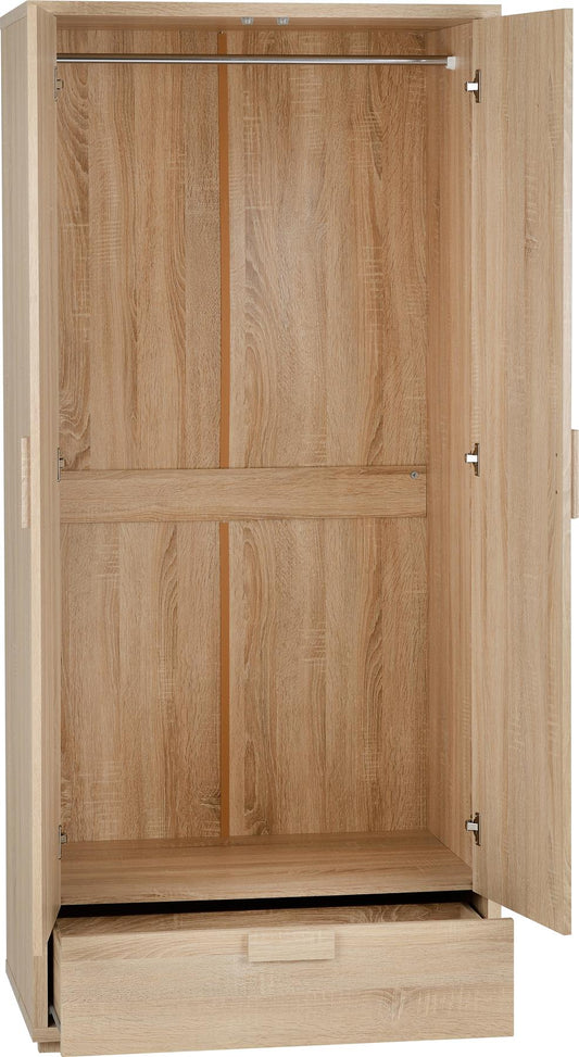 CAMBOURNE 2 DOOR 1 DRAWER WARDROBE - SONOMA OAK