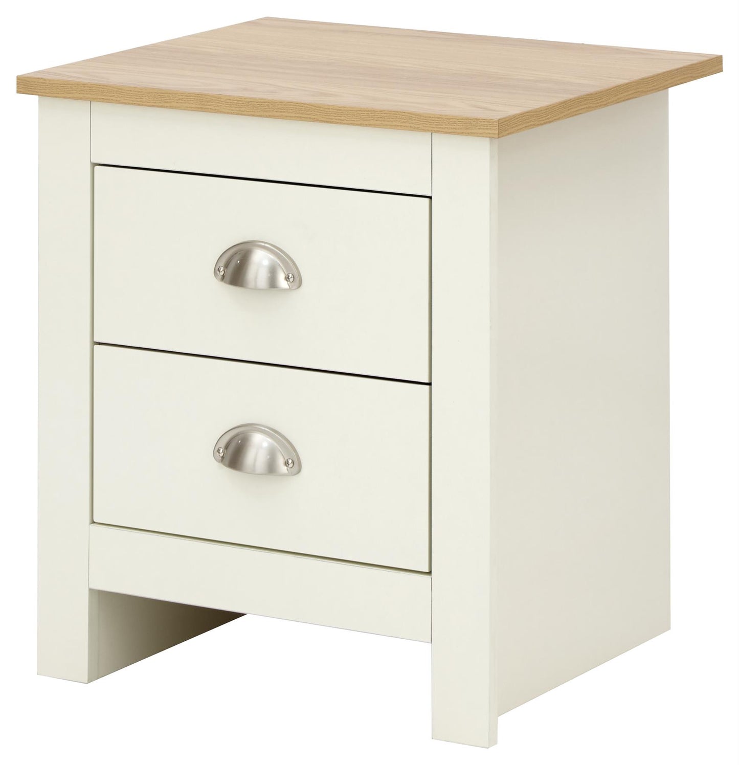 LANCASTER 2-DRAWER BEDSIDE TABLE - CREAM