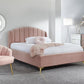 PETTINE VELVET END LIFT OTTOMAN BED - 4FT6 DOUBLE - BLUSH PINK