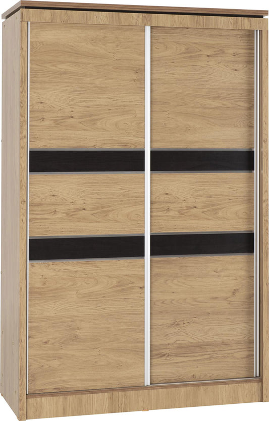 CHARLES 2 DOOR SLIDING WARDROBE - OAK