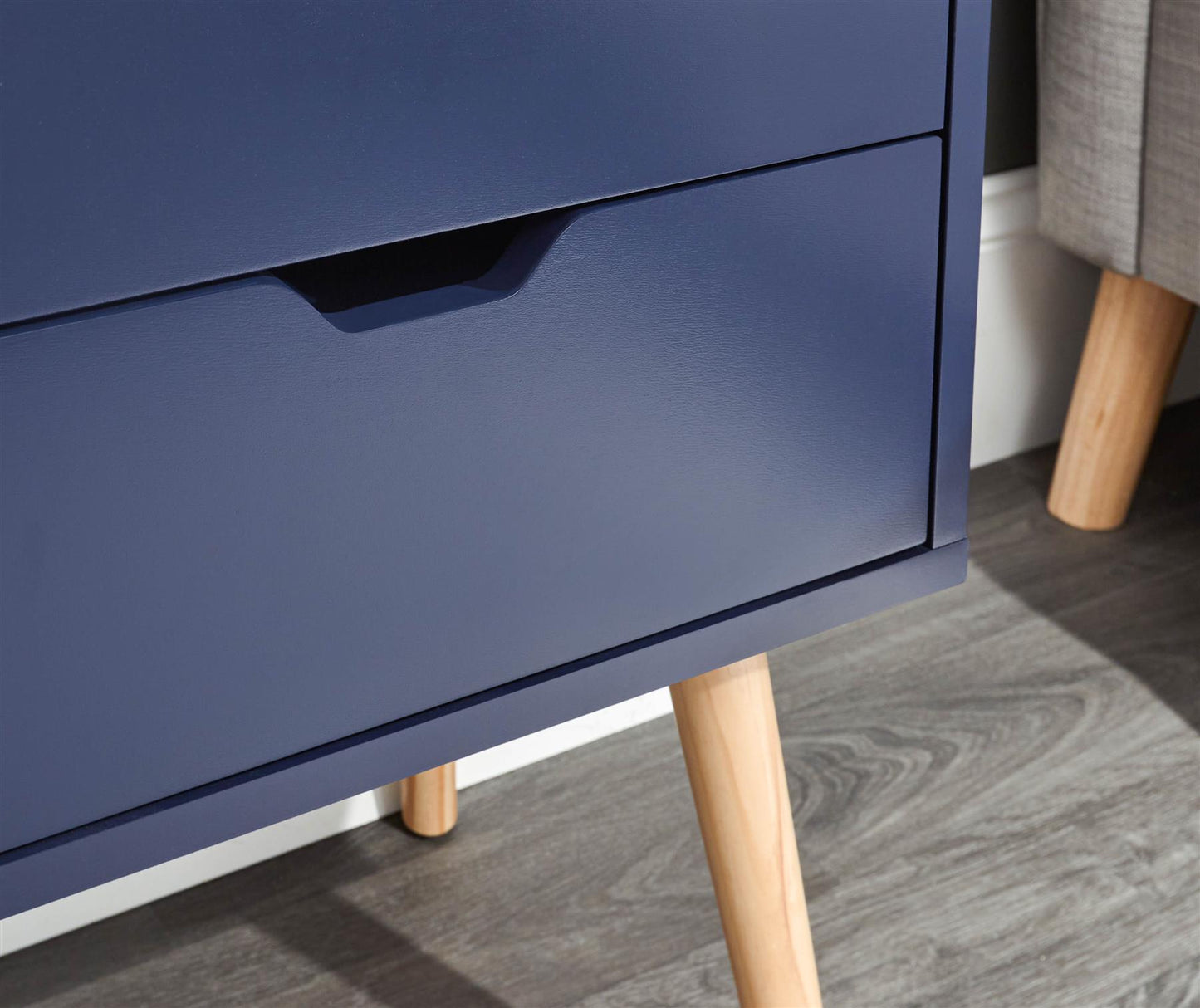 NYBORG 2-DRAWER BEDSIDE TABLE - NIGHTSHADOW BLUE