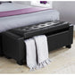 VERONA LEATHER OTTOMAN STORAGE BENCH - BLACK