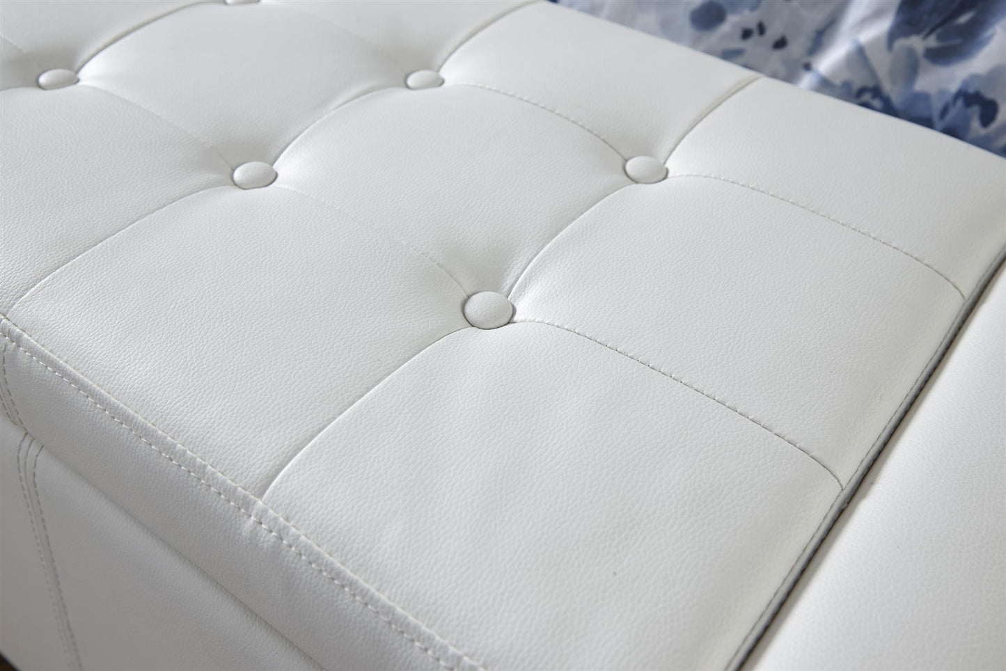 VERONA LEATHER OTTOMAN STORAGE BENCH - WHITE