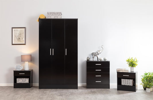 GALAXY PLUS 4 PIECE BEDROOM SET - BLACK