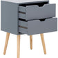 NYBORG 2-DRAWER BEDSIDE TABLE - DARK GREY