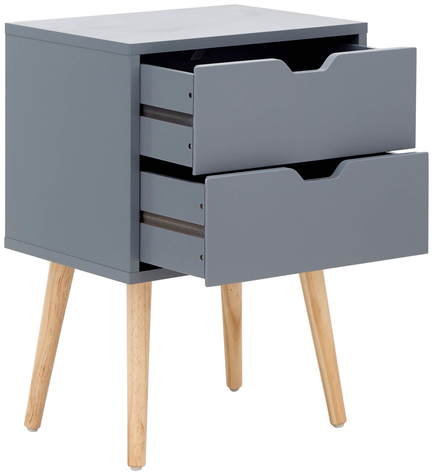 NYBORG 2-DRAWER BEDSIDE TABLE - DARK GREY