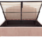 PETTINE VELVET END LIFT OTTOMAN BED - 5FT KING SIZE - BLUSH PINK