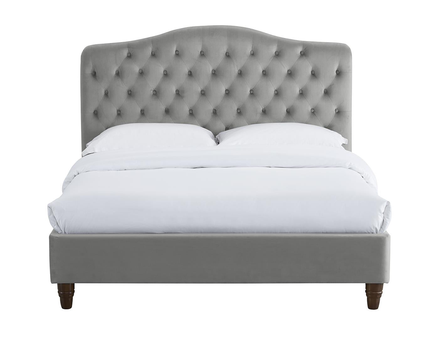 SORRENTO VELVET BED - 4FT6 DOUBLE - CAPPUCCINO