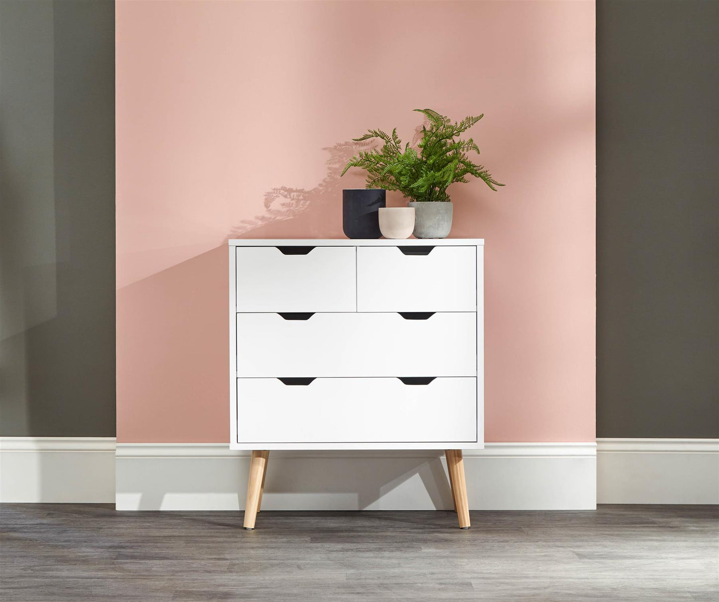 NYBORG 2+2 DRAWER CHEST - WHITE