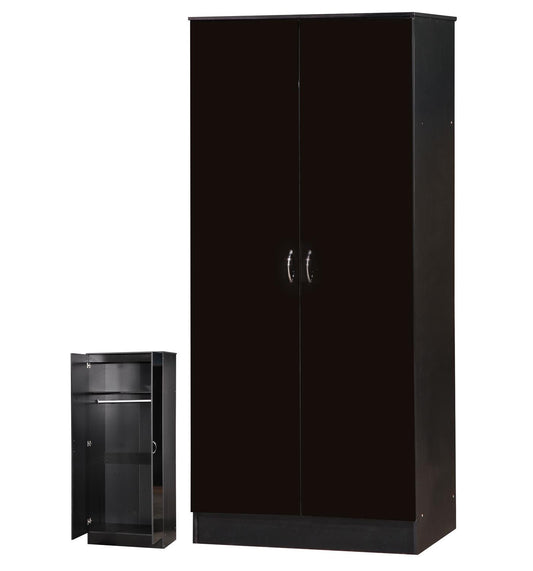 ALPHA 2 DOOR DOUBLE WARDROBE - BLACK