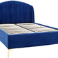 PETTINE VELVET END LIFT OTTOMAN BED - 5FT KING SIZE - ROYAL BLUE