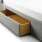 CAPRI LINEN FABRIC 2-DRAWER BED - 4FT6" DOUBLE - LIGHT GREY