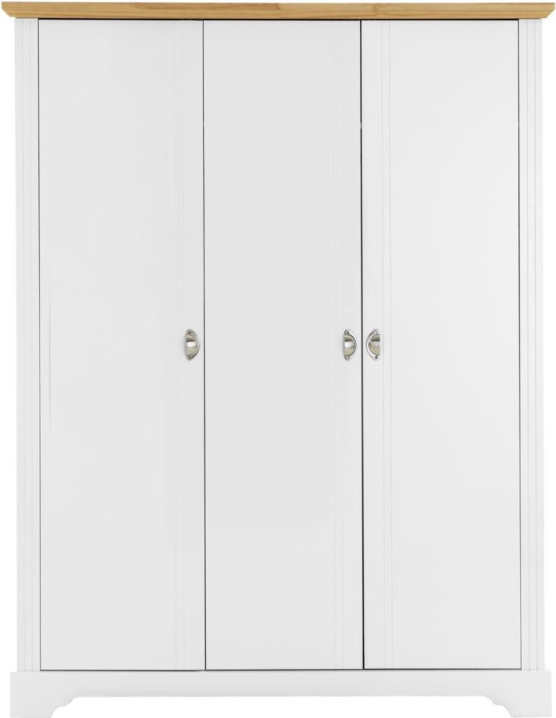 TOLEDO 3 DOOR WARDROBE - WHITE/OAK